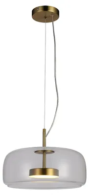 Zdjęcie produktu dla Lampa wisząca LED dymiony klosz CASTE złota 10W Ciepła biel 850lm szkło wym:120x33x33cm IP20 Italux