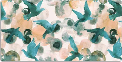 Produktbild von Schreibtischmatte Tischunterlage 120x60 cm Mauspad - Aquarellvögel