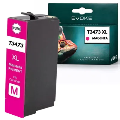 Obrázok produktu pre Kompatibilné kazety Evoke pre tlačiareň Epson T3473 T347XLM, farba: magenta, objem: 12 ml, kompatibilné s modelmi WorkForce Pro WF3720DWF a 3725DWF