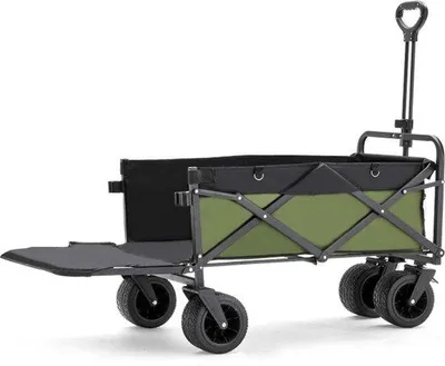 Immagine prodotto di Carrello da spiaggia pieghevole con grande capacità - 230 litri - fino a 200 kg di carico - ruote per tutti i terreni - corde. Carrello a mano