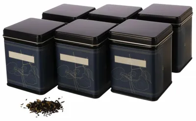 Produktbild von 6er Set | WATSON klassische Teedose / Vorratsdose inkl. 6 klassische Klebeetiketten zum Beschriften