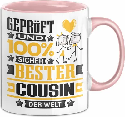 Produktbild von Cousin Geschenk Lustiger Spruch für Cousin Geschenkidee Bester Cousin Der Welt (Rosa)