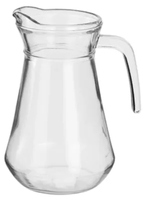Imagen del producto de Jarra de vidrio transparente, 1,3 litros, con asa, apta para lavavajillas, para bebidas
