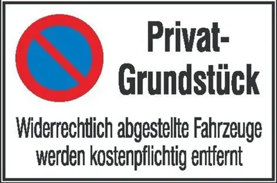 Produktbild von SafetyMarking Parkverbotsschild Alu B600xH400 mm Privatgrundstück