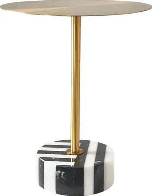 Imagen del producto de Mesa auxiliar FURNLUX Modig, dorada y blanco y , de 35 cm / Color principal: dorado / Dimensiones: 35 x 53 x 35 cm