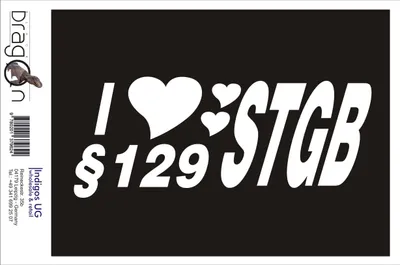 Produktbild von Aufkleber / Autoaufkleber - JDM / Die cut / Auto / OEM - I love § 129 STGBe - 200x80mm silber - Heckscheibe / Heckscheibenaufkleber