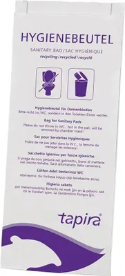 Produktbild von Tapira Papier-Hygienebeutel bedruckt weiß 8 x 125 Stück