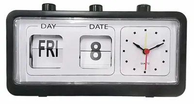 Produktbild von Schreibtisch Tischwecker Manueller Sprungkalender Desktop für Arbeitszimmer Büro Schwarz