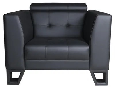 Immagine prodotto di Elegante poltrona di design nera per studio in pelle
