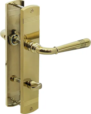 Produktbild von Türbeschlag 1612 Helena LS WC Messing poliert PVD Türklinke