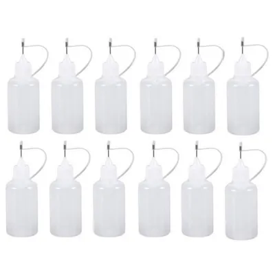 Image de 12 flacons de précision de 30 ml avec embout en aiguille – Flacons à aiguille, adaptés au remplissage de colles, de peintures, d'huiles et de liquides