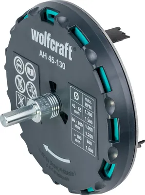 Produktbild von Wolfcraft verstellbare Lochsäge, Durchmesser 45, 50, 55, 60, 65, 70, 75, 80, 85, 90 mm