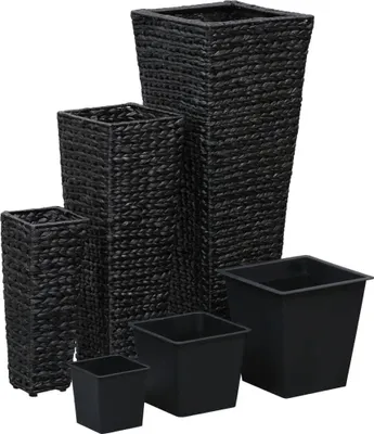 Produktbild von vidaXL Blumenkübel 3 Stk. Wasserhyazinthe Schwarz