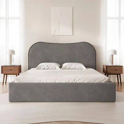 Produktbild von Polsterbett Rotello 120x200 cm Dunkelgrau Chenille Stoff – Bettkasten, Lattenrost