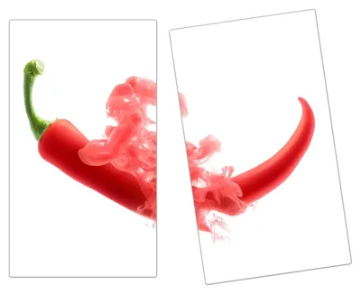 Produktbild von Spritzschutz Herdabdeckplatte Schneidebrett aus Glas Chilirauch 2-Teilig (60x52cm)