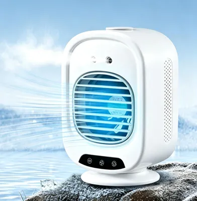 Produktbild von Tischventilator, Mobile Klimaanlage, Mini Luftkühler mit 280mL Wassertank, 3 Geschwindigkeiten, Mobil Klimagerät USB für Büro, Schlafzimmer, Camping