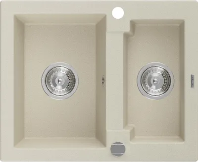 Produktbild von Mexen Carlos 1,5-Becken-Granitspüle 582 x 475 mm, Beige, Siphon chrom - 6518581500-69