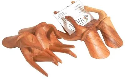 Produktbild von Visitenkartenhalter aus Soar Wood handgeschnitzt , ca. 15 cm lang Halter für Visitenkarten 1 Stück