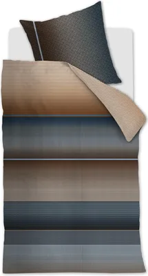 Produktbild von K&V Mako-Satin-Bettwäsche-Garnitur Charlottesville Farbe Braun Größe 155 x 220 cm + 1x 80 x 80 cm