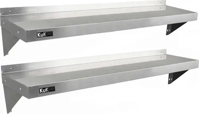 Produktbild von KuKoo Gastronomie Edelstahl Wandregal Küchenregal Edelstahlregal mit Gratis 2 x Mikrofasertuch 1400mm x 300mm