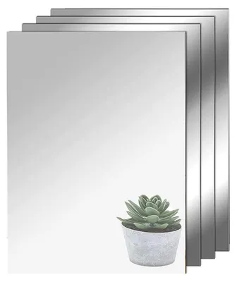 Immagine prodotto di Omgoods - Piastrelle specchio adesive - Pellicola specchio flessibile - Specchi da parete decorativi - Trasparente - Specchio per il trucco - Adatto per il bagno e...
