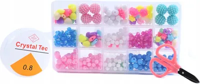 Image de Kit de bricolage bijoux pour enfants Kit de perles Bracelets à faire soi-même Cadeau créatif pour filles