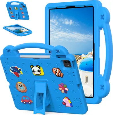 Produktbild von Schutzhülle für iPad Air 13 (2025) 13‑Zoll (M3) Niedliche Hülle für Kinder, Stoßfest mit Griff Ständer Blau