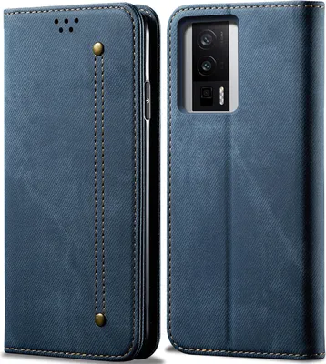Produktbild von Xiaomi Poco F5 Pro Hülle, Leder Brieftasche Flip Bookstyle Schutzhülle mit Standfunktion für Xiaomi Poco F5 Pro / Redmi K60 / K60 Pro Blau