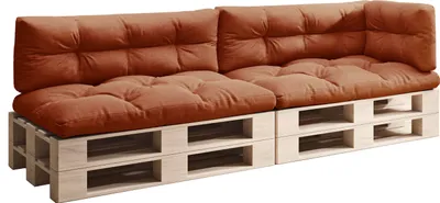 Produktbild von sunnypillow Palettenkissen für Palettenmöbel - 5er Set - Palettenauflage 120 x 80 für Palettensofa - Palettenpolster für Garten, Gesteppte Kissen für Europaletten - Sitzkissen & Rückenkissen Orange