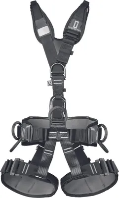 Komplettgurt "EXPERT III SPEED" von singing rock; schwarz; mit mehreren D-Ringen und verstellbaren Beinschlaufen.