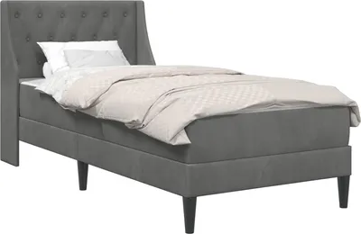 Immagine prodotto di vidaXL Struttura letto con materasso grigio scuro 80 x 200 cm in velluto