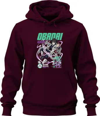 Produktbild von Obanai Iguro Demon Slayer Schlange Hashira Anime Geschenk Japan Y2K Streetwear Uni Hoodie Kapuzenpullover, Burgundy, XL