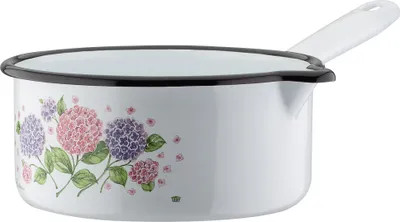 Produktbild von GSW Kochtopf-Set Hortensie 7-tlg., 189989, Stahl-Emaille, ca. 1,4 L / ca. 2,8 L / ca. 4,7 L / ca. 1,4 L