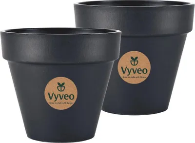 Obrázek produktu pro Vyveo – květináč Oslo – sada 2 ks – černý – 16 x 14