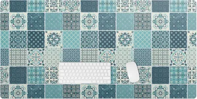 Produktbild von Fliesenmosaik – Schreibtischunterlage – Rutschfeste Tischunterlage – Schreibtischmatte für Büro & Zuhause – Schreibunterlage – Mauspad – Tischmatte – 120 x 60 cm