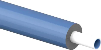 Produktbild von UPONOR MLC Rohr, weiß, vorgedämmt, WLS040, S13, BL-S2-D0, 20x2,25, blau, Bund mit 75m, 1 Stk.