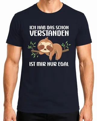 Imagen del producto de Camiseta para hombre, color azul marino, talla XXL. Diseño: "Entendido. Me da igual. Perezoso. Durmiendo. Frase divertida. Ironía."