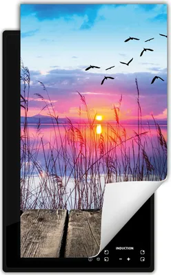 Produktbild von DarHaus Herdabdeckplatte 1 teilig 30x52 cm Anti Rutsch Matte Aufrollbar, Himmel - Landschaft