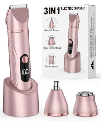 Productafbeelding van Scheerapparaat dames, elektrisch, geschikt voor zowel nat als droog gebruik. Geschikt voor lichaam, gezicht en neusharen. Voor oksels, benen en armen. Met LED-display. IPX6 waterdicht
