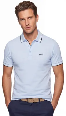 Obrázek produktu pro Polo tričko Boss Green Paddy s krátkým rukávem, světle modré, bavlna