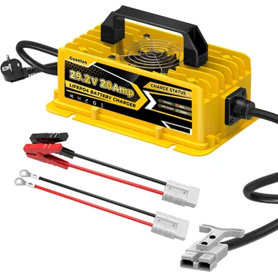 Image de Chargeur Acculader 24 V 20 A pour batterie LiFePO4 - Batterie lithium 29,2 V, boîtier en aluminium