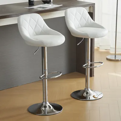 Produktbild von FCH 2er Set Barhocker Barstuhl Höhenverstellbar Tresenhocker Küchenhocker, Weiß