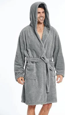 Produktbild von Bademantel Morgenmantel Leicht Frotte Waffelpique Uni Damen Herren Saunakilt