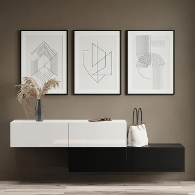 Produktbild von Planetmöbel Flur Möbel Garderobe Hängeschrank 2x 140 cm schwarz / weiß, Wandgarderobe hängend oder stehend