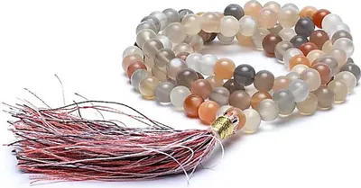 Image de Mala Pierre de Lune Qualité Aa 108 Perles + Sachet Brocart - 0,6 Cm