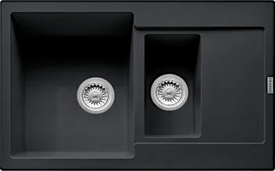 Produktbild von FRANKE Maris MRG 651-78 in ONYX mit Druckknopfventil u. Abtropfbecken / Ausschnittmaß 760 x 480 mm / Einbauspüle