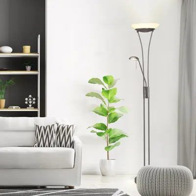 Produktbild von LED Deckenfluter, Lesearm, 179 cm Höhe, 2500 lm, 3000 K, Drehdimmer