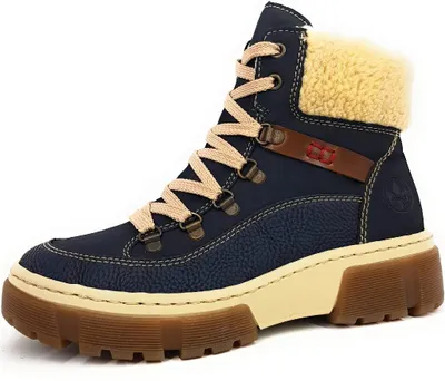 Produktbild von Rieker Wilderbuk Damenschuhe Stiefel Schnürer Blau Freizeit, Schuhgröße:42 EU