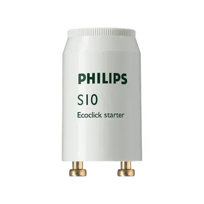 A Philips S10 Ecoclick starter for fluorescent lamps, shown against a white background.