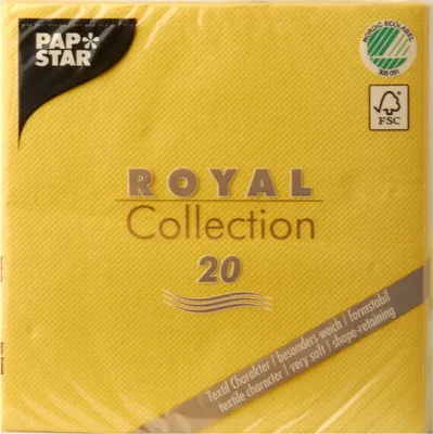 Produktbild von Papstar Servietten RC gelb 33 x 3cm 20 Stück